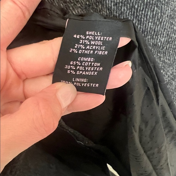 Avec Les Filles grey Wool Blend Herringbone Maxi Coat Detachable Hoodie medium - Picture 5 of 5